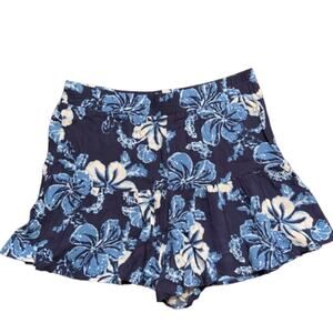 2 For $5 Sale Aeropostale Blue  White Floral Ruffle Hem Shorts NWT Size XS